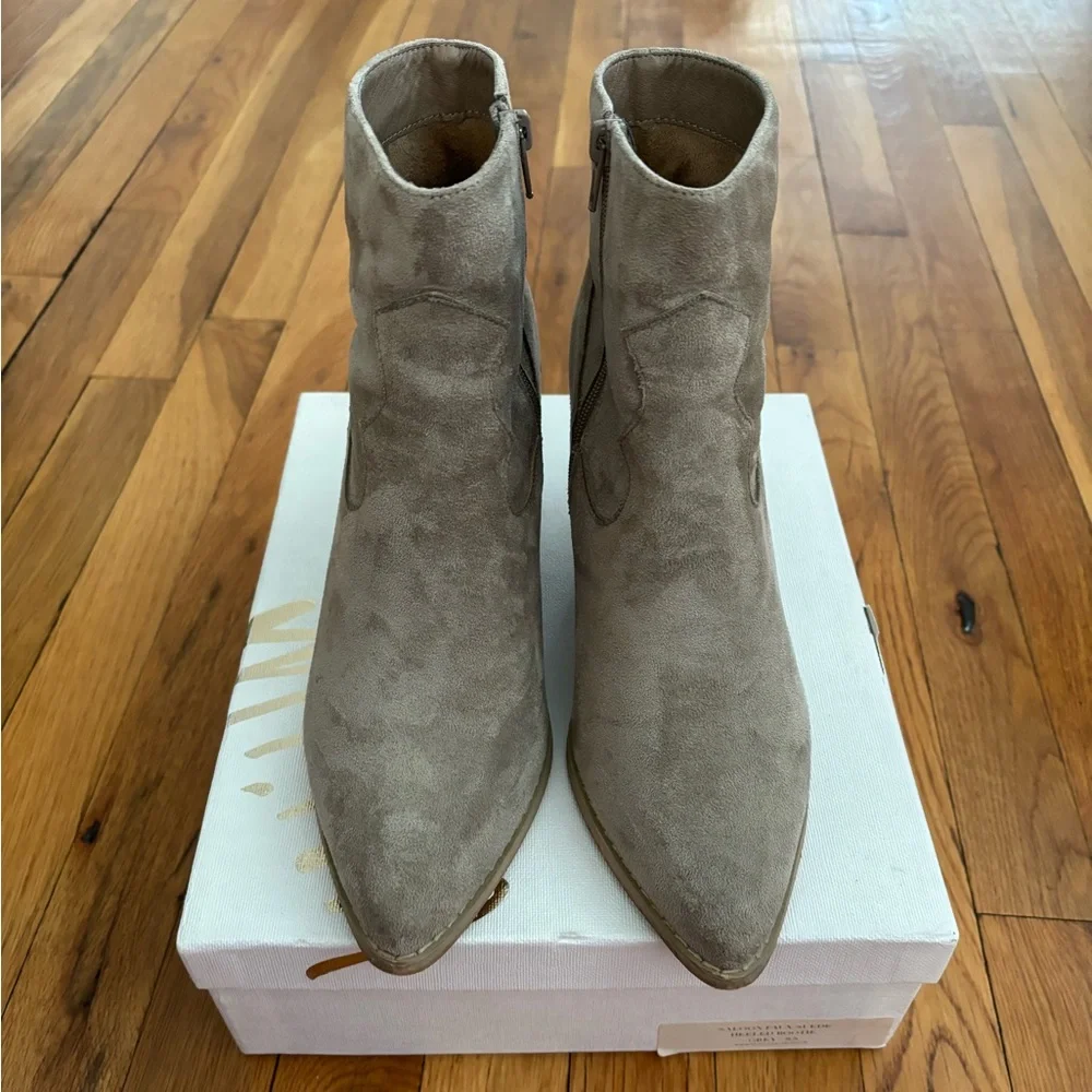 Taupe Suede Booties size 8.5